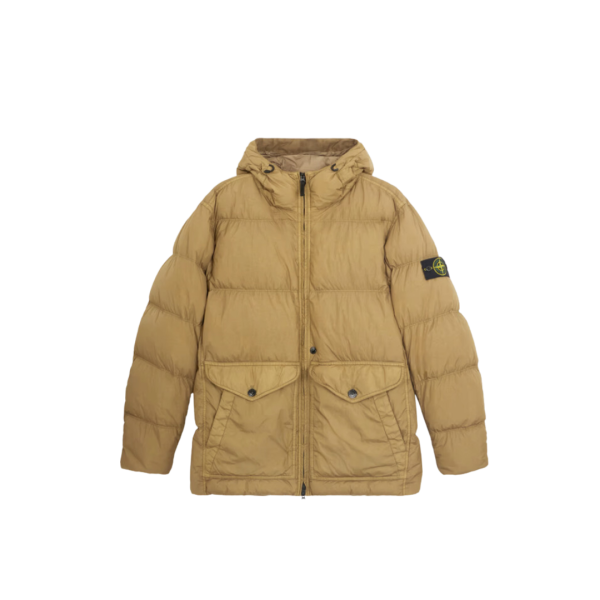 Doudoune coupe vent STONE ISLAND à capuche nylon Biscuit