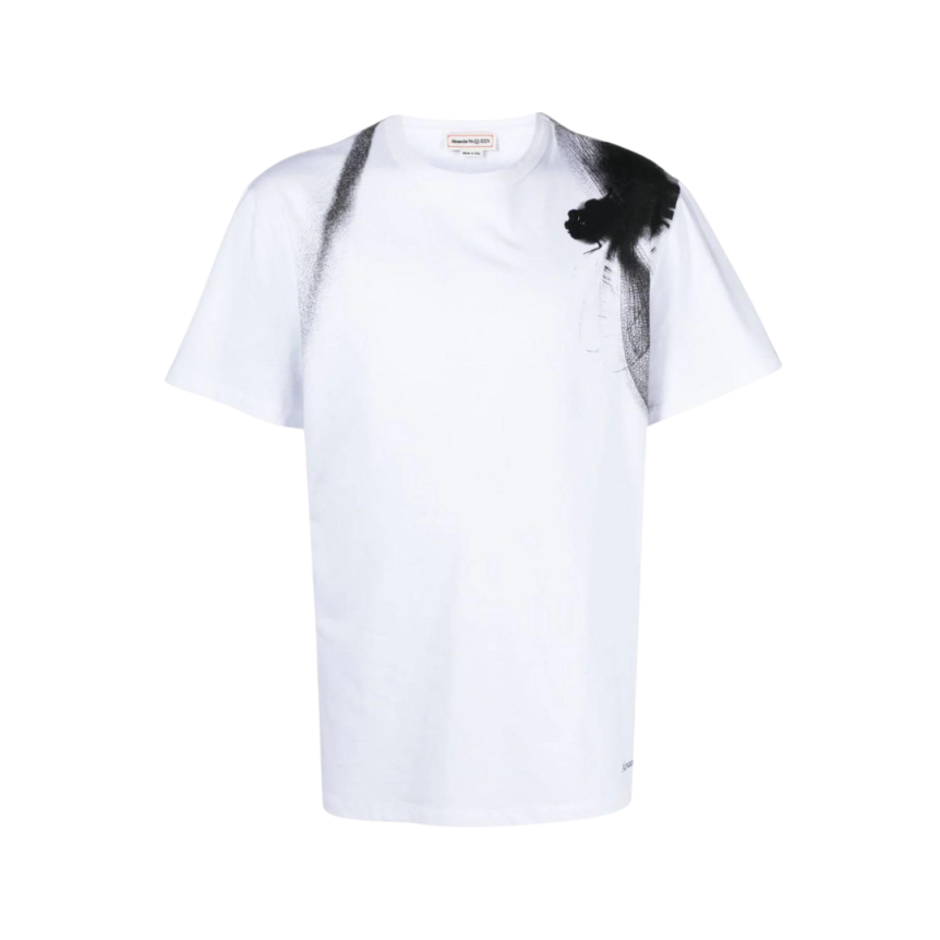Chemise ALEXANDER MCQUEEN jersey coton blanc harnais noir