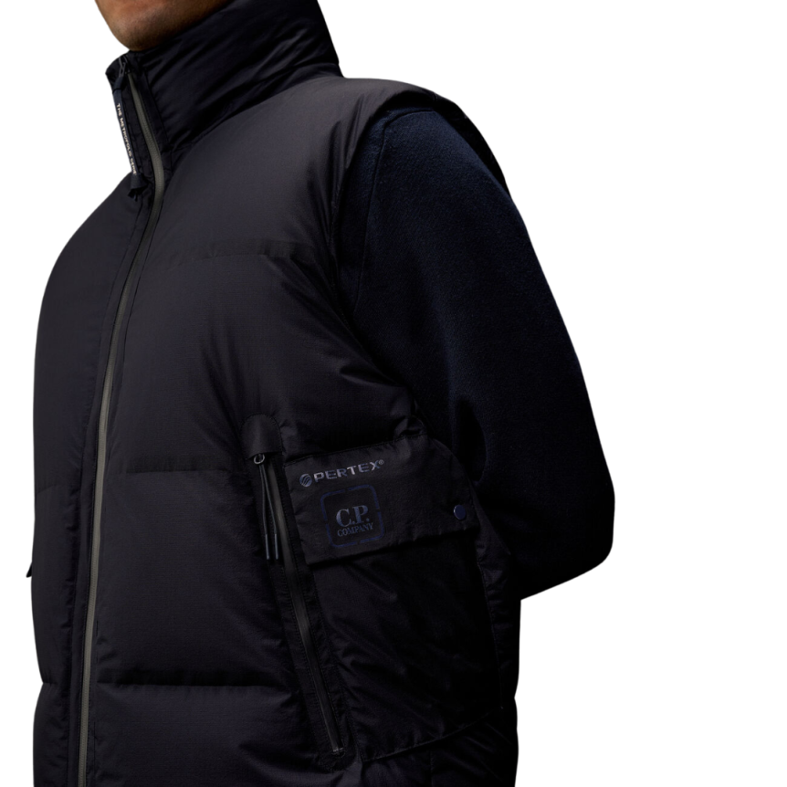Gilet sans manche zippé CP COMPANY doudoune Metropolis Series noir