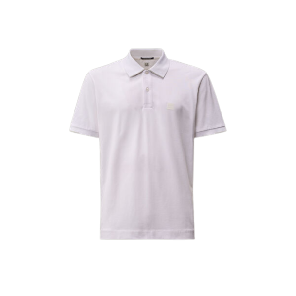 Polo CP COMPANY piqué de coton blanc Metropolis Série
