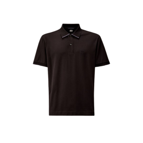 Polo CP COMPANY piqué de coton noir Metropolis Séries