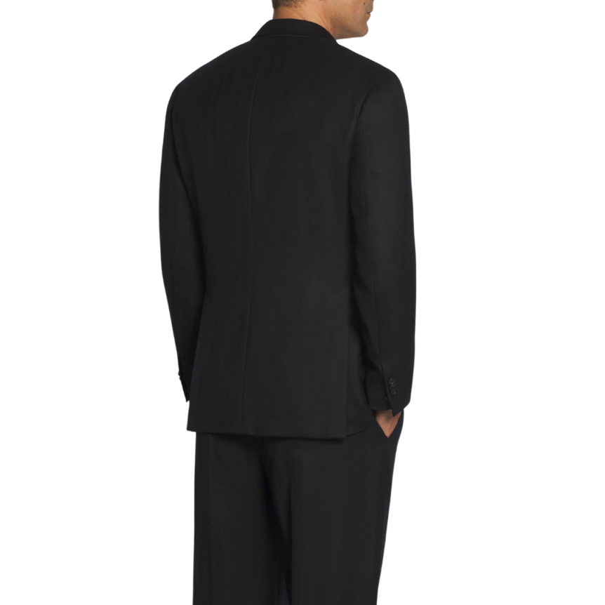 Veste BRIONI Brera à chevrons en laine Super 180’s bleu nuit