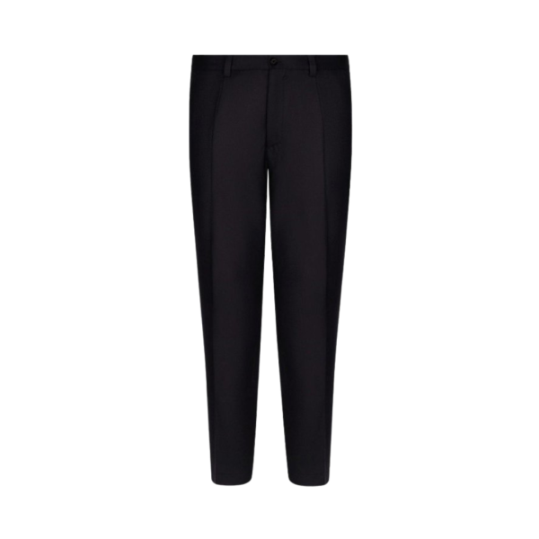 Pantalon droit DOLCE & GABBANA laine flanelle bleu marine