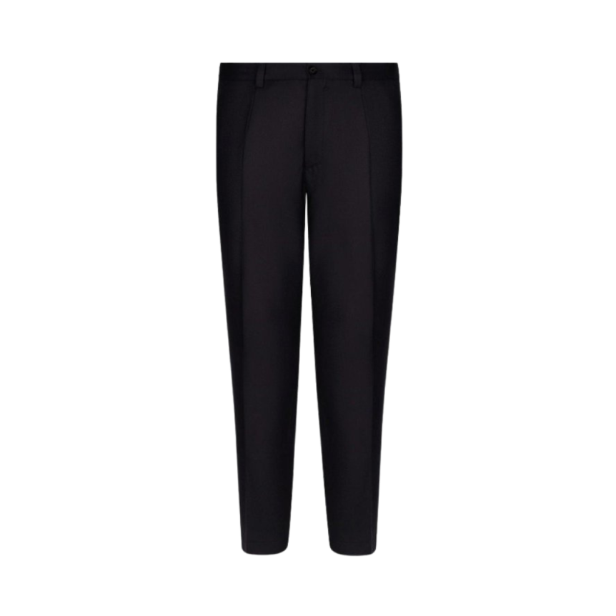 Pantalon droit DOLCE & GABBANA laine flanelle bleu marine