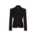 Veste blazer cintré laine bouclette marron foncé