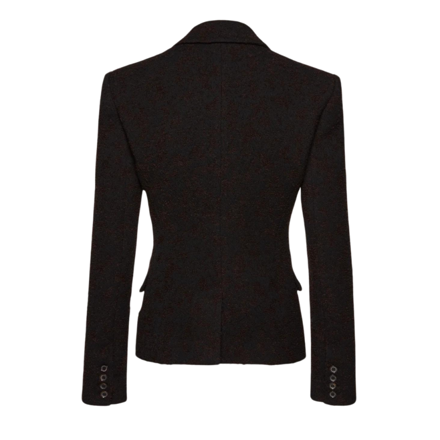 Veste blazer cintré MAGDA BUTRYM laine bouclette marron foncé