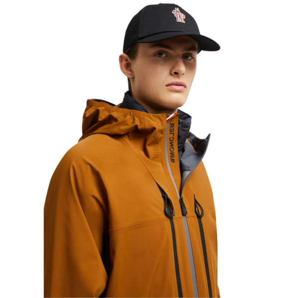 Casquette baseball MONCLER coton noir logo tricolore Grenoble