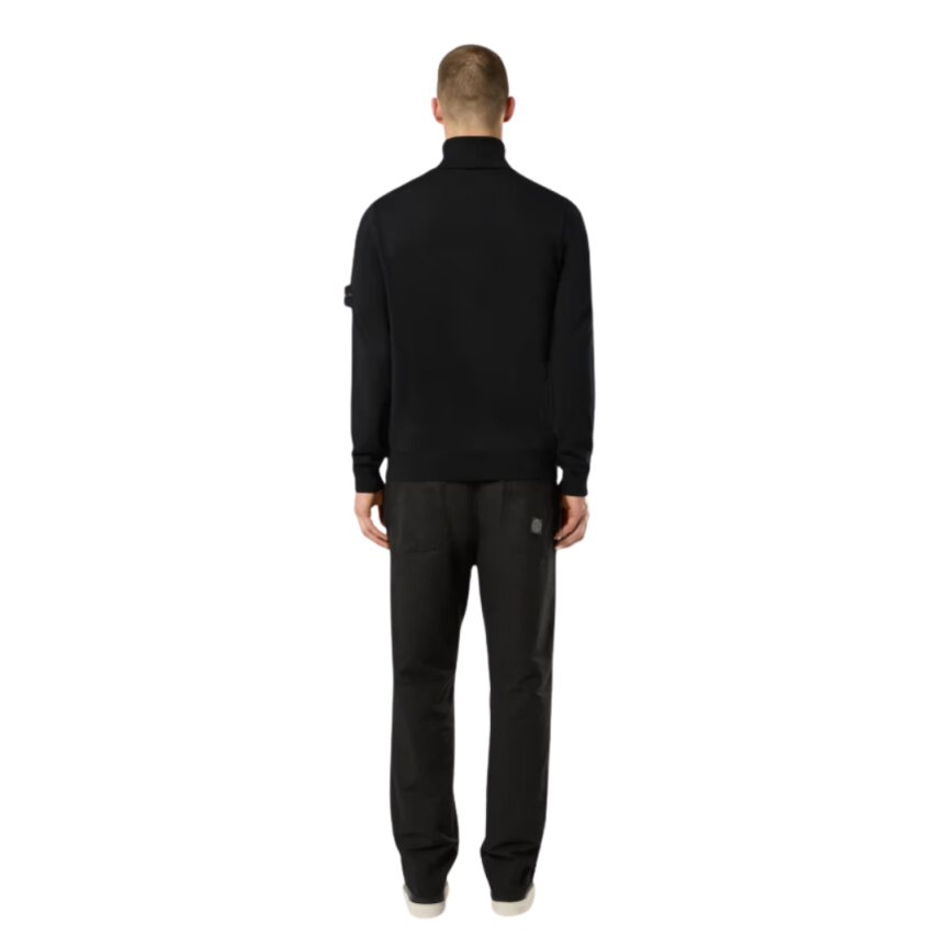 Pull col roulé STONE ISLAND laine vierge fine noir