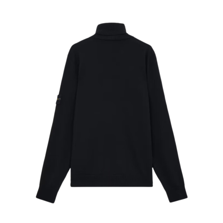 Pull col roulé STONE ISLAND laine vierge fine noir