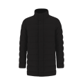 Manteau doudoune flanelle cachemire soie noir col fourrure