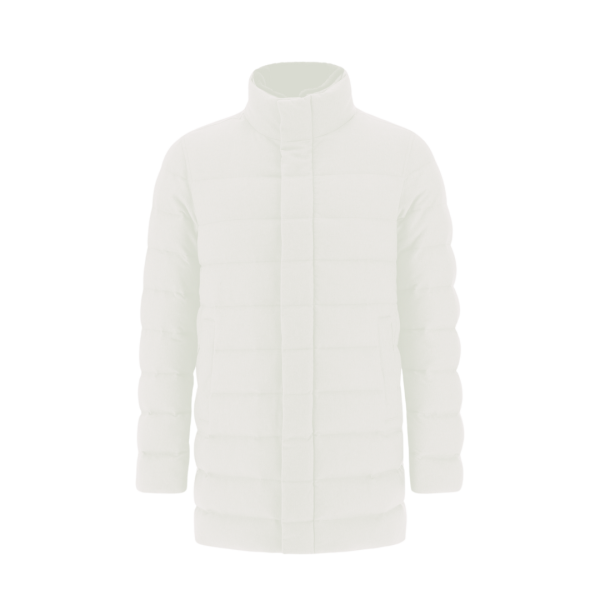 Manteau doudoune HERNO flanelle cachemire soie blanc col fourrure