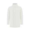 Manteau doudoune flanelle cachemire soie blanc col fourrure