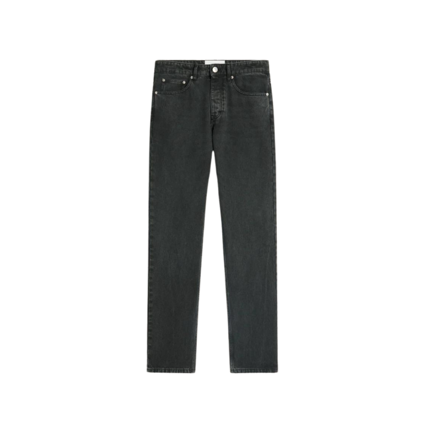 Jeans denim AMI coton gris delavé