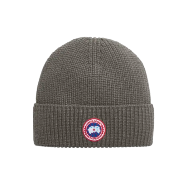 Bonnet CANADA GOOSE Arctic Rib laine mérinos gris