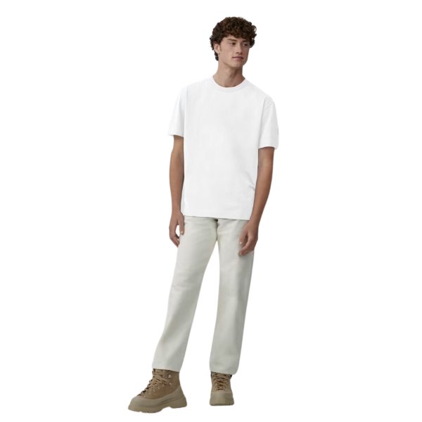 T-shirt manche courte CANADA GOOSE Gladstone col rond coton blanc logo