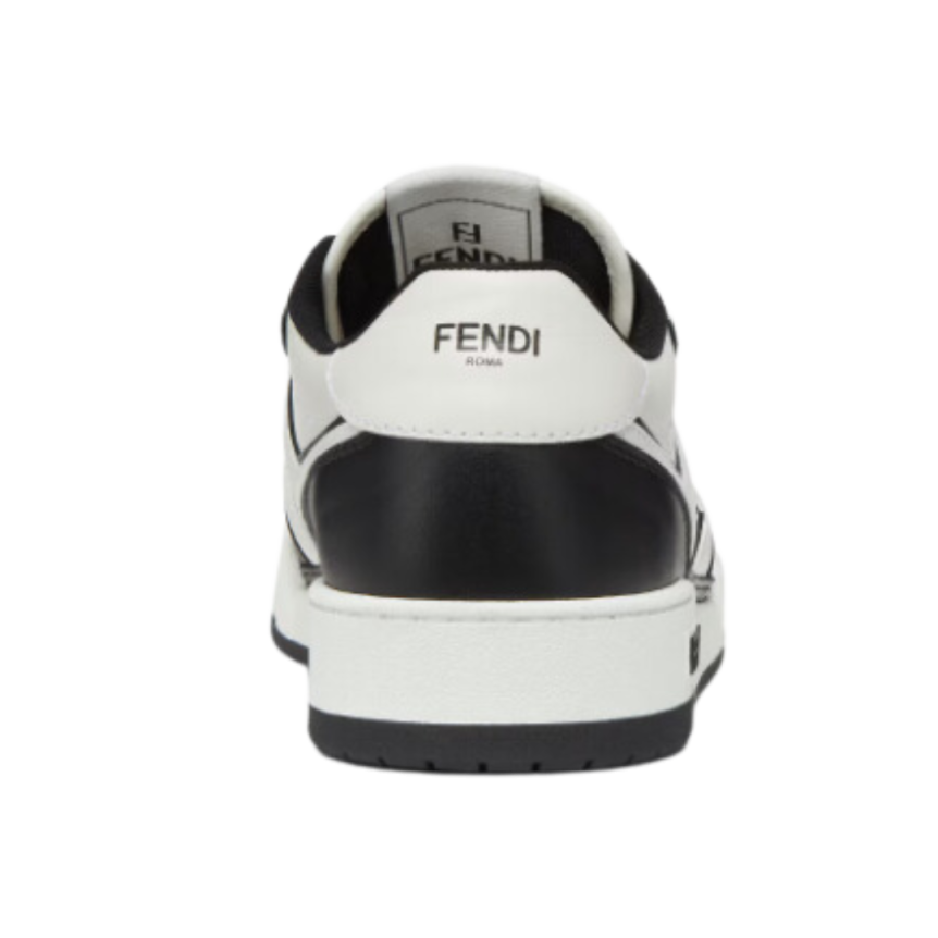 Baskets Sneakers FENDI Match cuir blanc noir FF