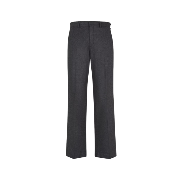 Pantalon droit FENDI cachemire flanelle gris anthracite