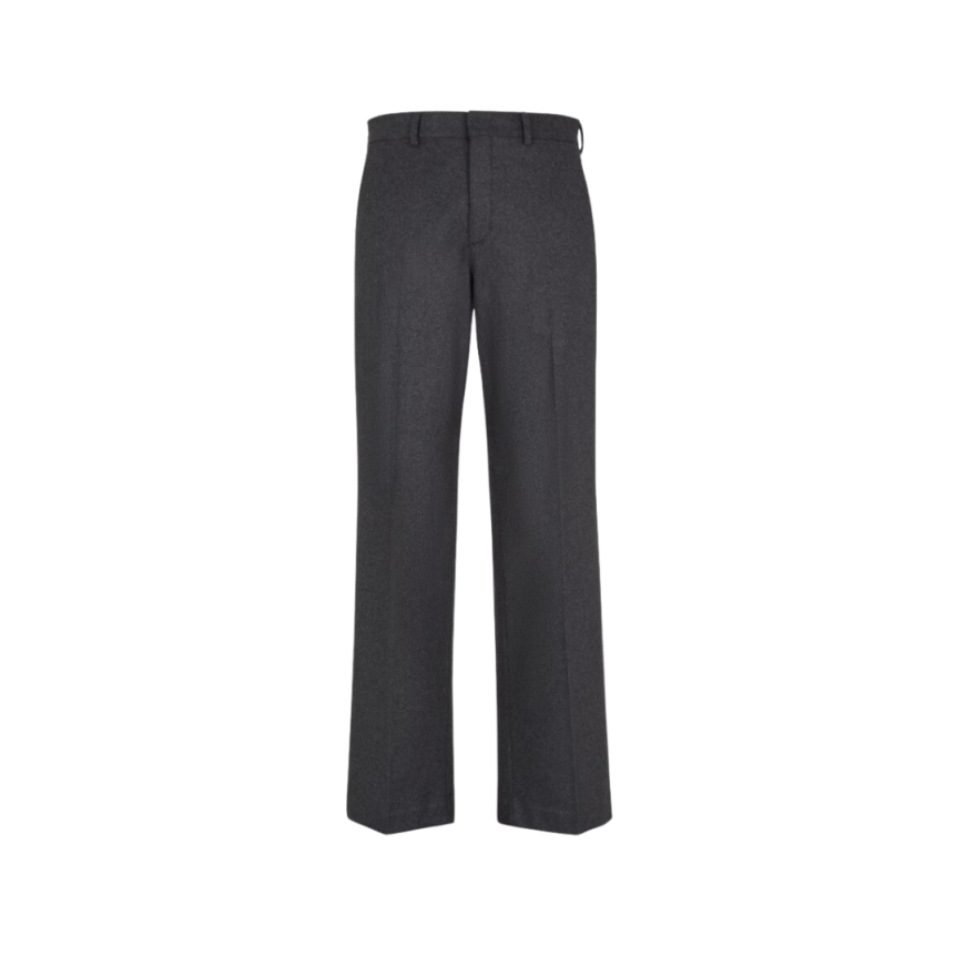 Pantalon droit FENDI cachemire flanelle gris anthracite