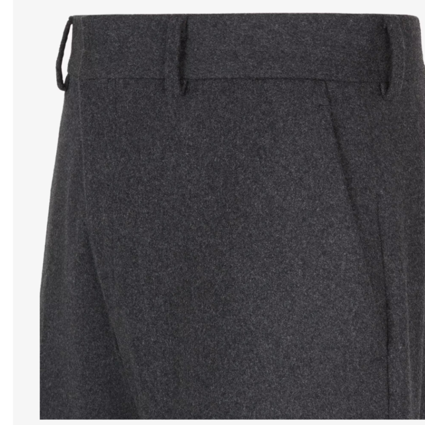 Pantalon droit FENDI cachemire flanelle gris anthracite
