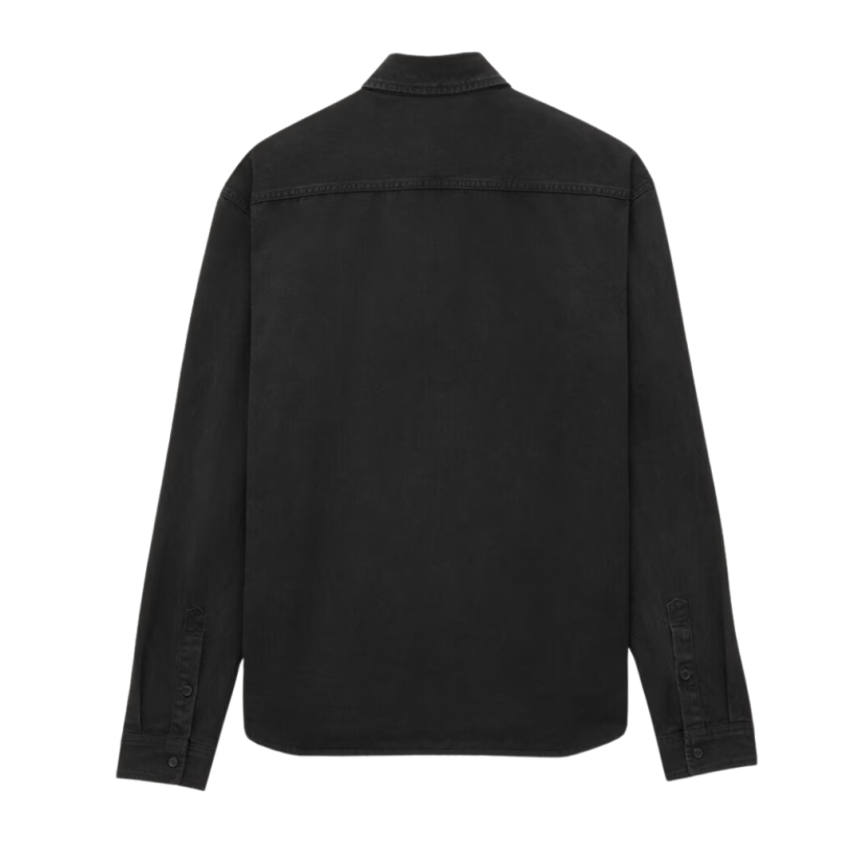 Chemise SAINT LAURENT Cassandre jeans denim raven noir délavé logo YSL