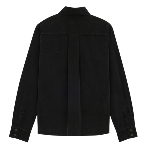 Surchemise boutons SAINT LAURENT col pointe coton velours noir poches poitrine