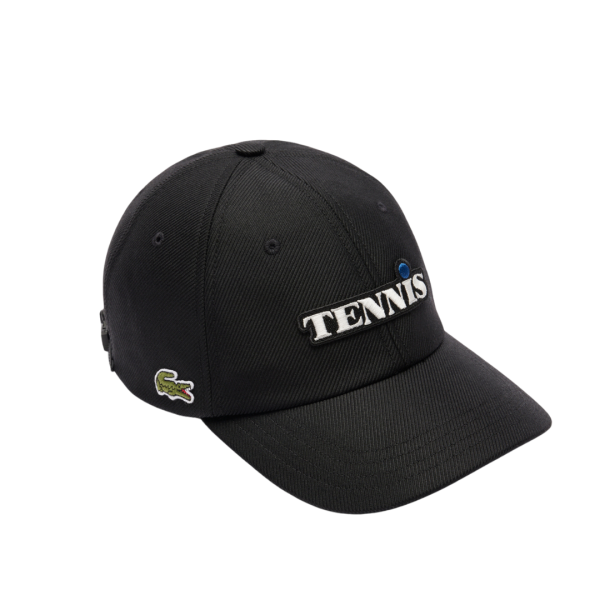 Fashion Show LACOSTE Casquette laine mélangée noir patch Tennis
