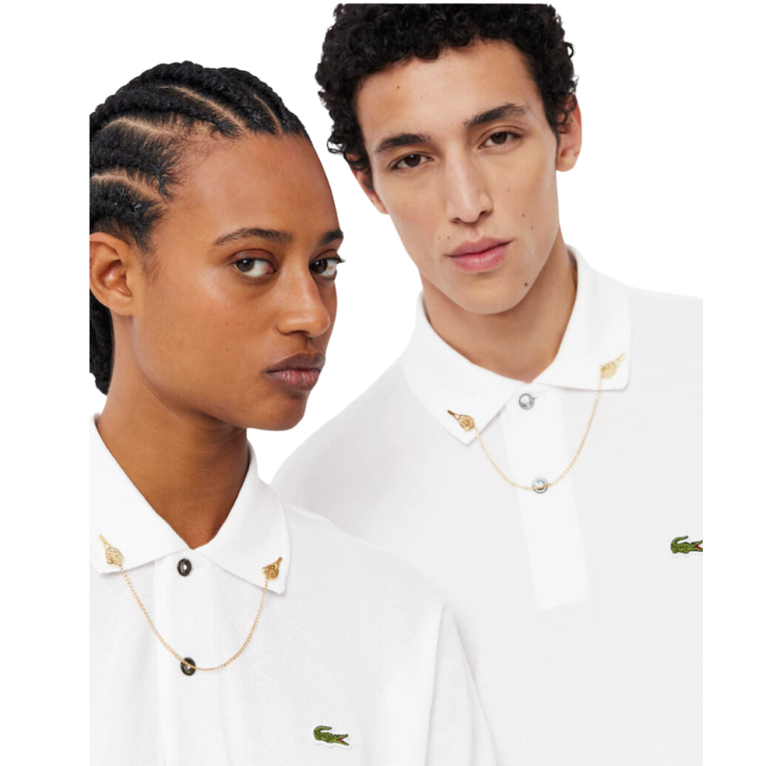 Fashion Show  Polo coton blanc broderie crocodile photo Tennis