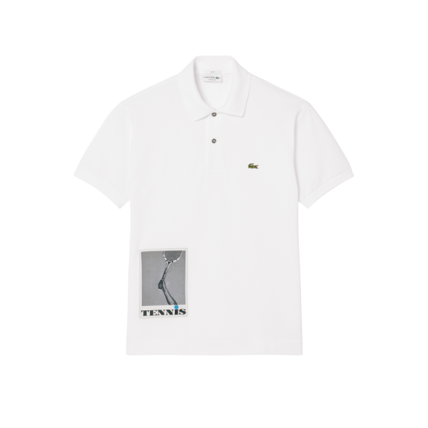 Fashion Show  Polo coton blanc broderie crocodile photo Tennis