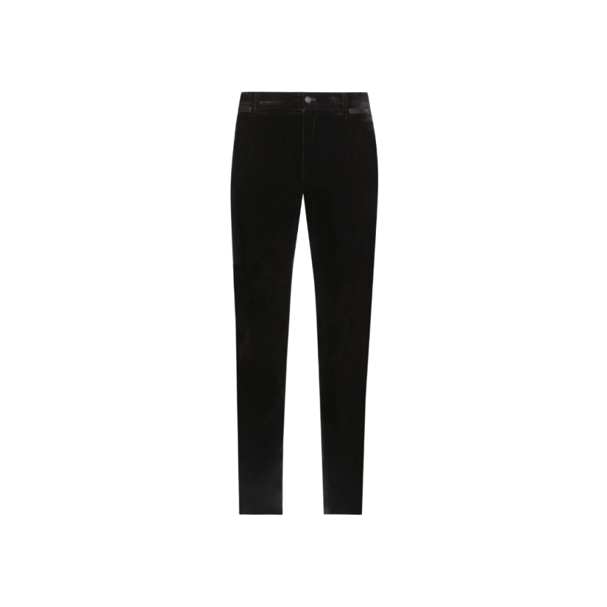 Pantalon de smoking DOLCE & GABBANA classique coton velours lisse noir
