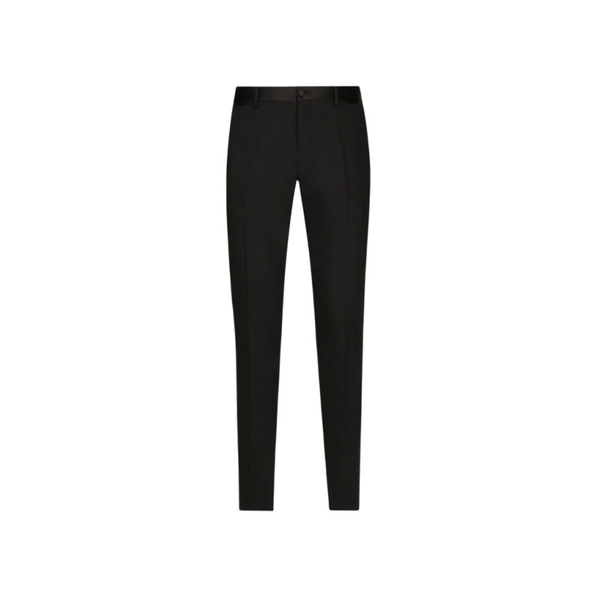 Pantalon costume DOLCE & GABBANA design stretch laine vierge noir