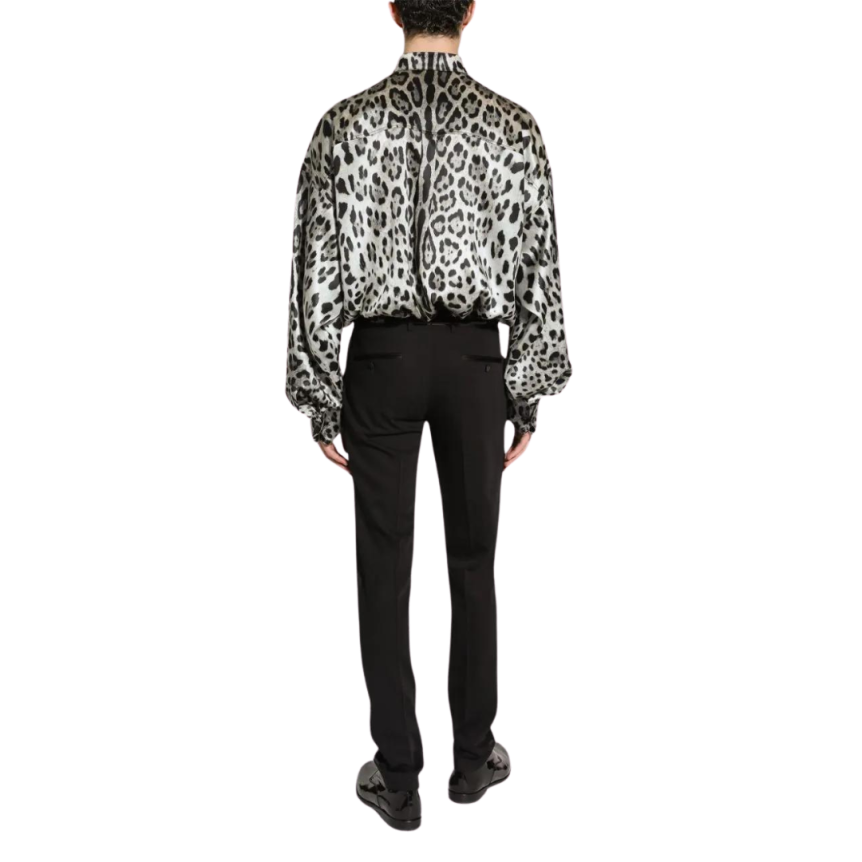 Pantalon costume DOLCE & GABBANA design stretch laine vierge noir