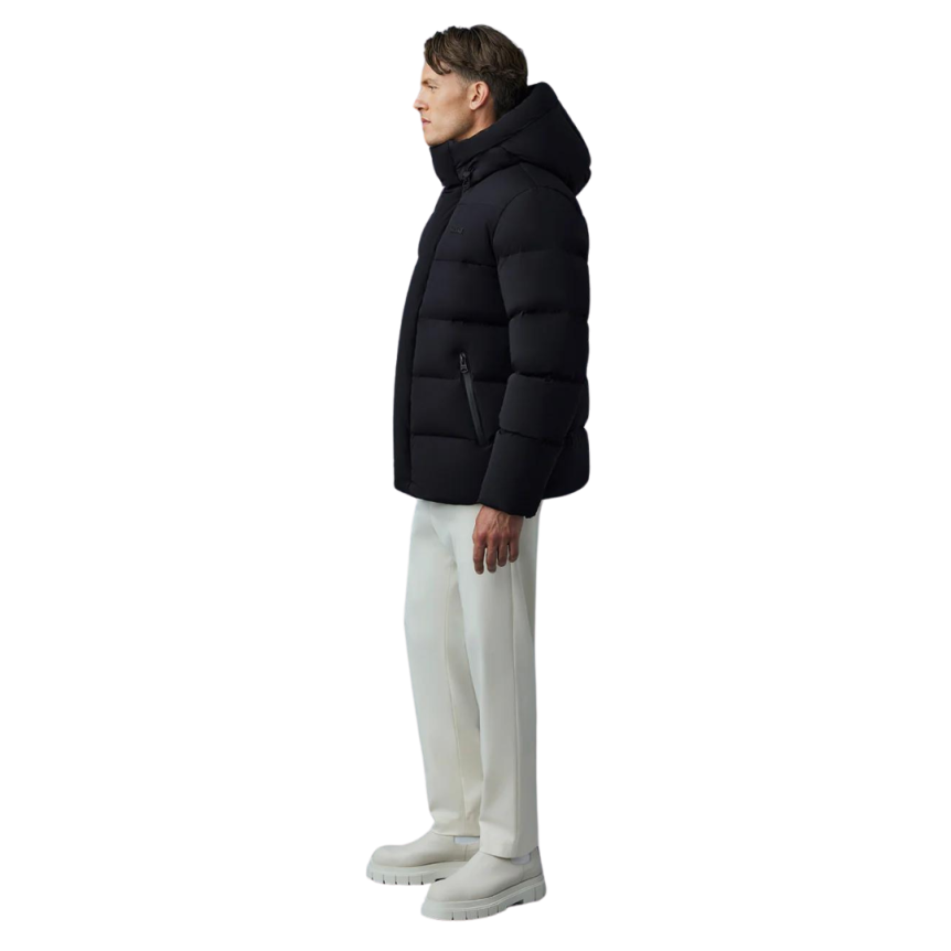 Doudoune mi longue MACKAGE Graydon noir stretch capuche tempête