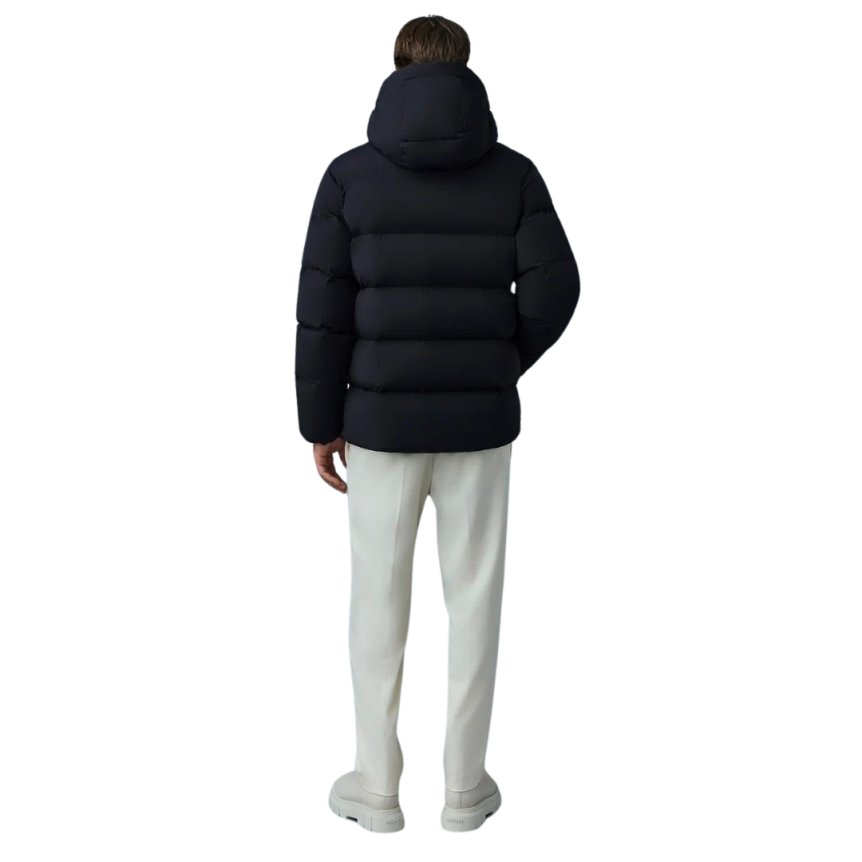 Doudoune mi longue MACKAGE Graydon city noir stretch capuche tempête