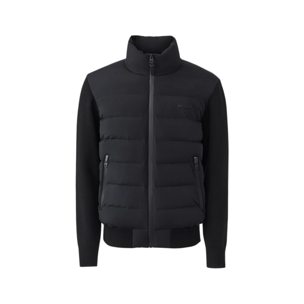 Cardigan zippé MACKAGE HANEY hybride nylon noir