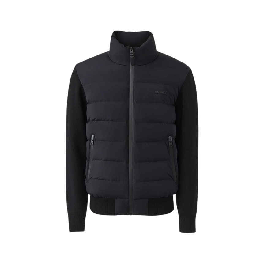Cardigan zippé MACKAGE HANEY hybride nylon noir
