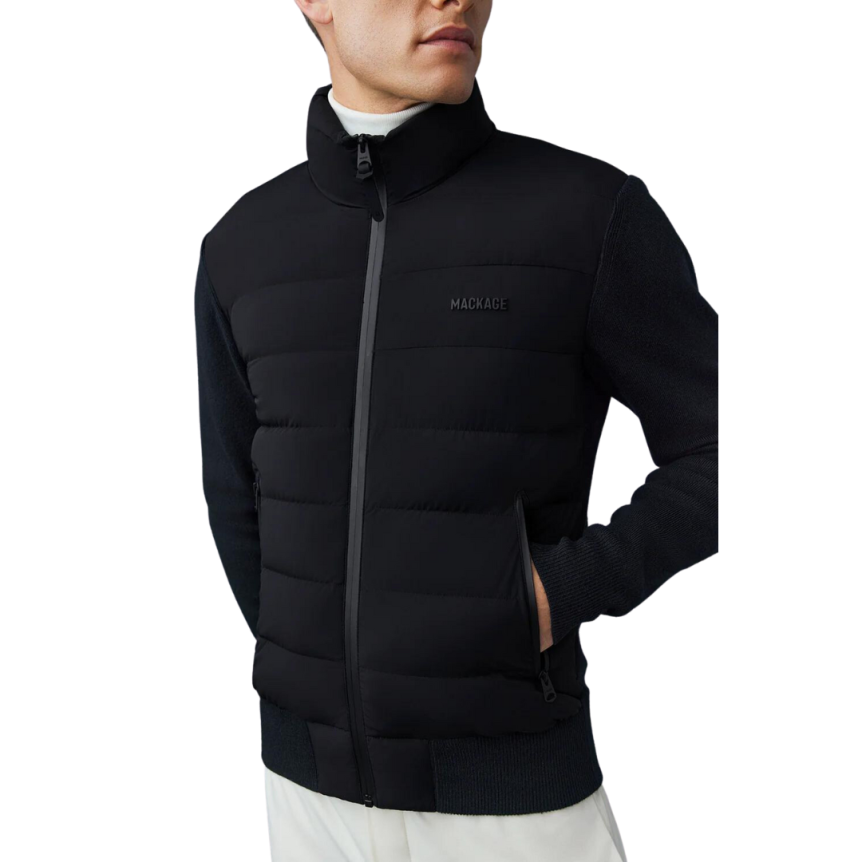 Cardigan zippé MACKAGE HANEY hybride nylon noir