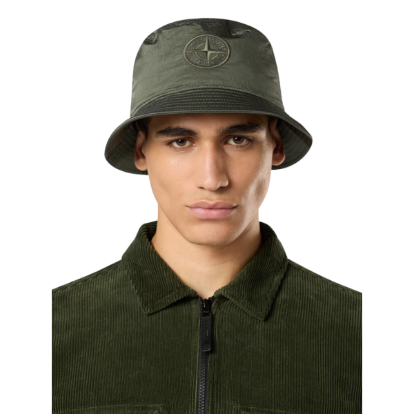 Bob STONE ISLAND nylon métal irisé kaki patch logo