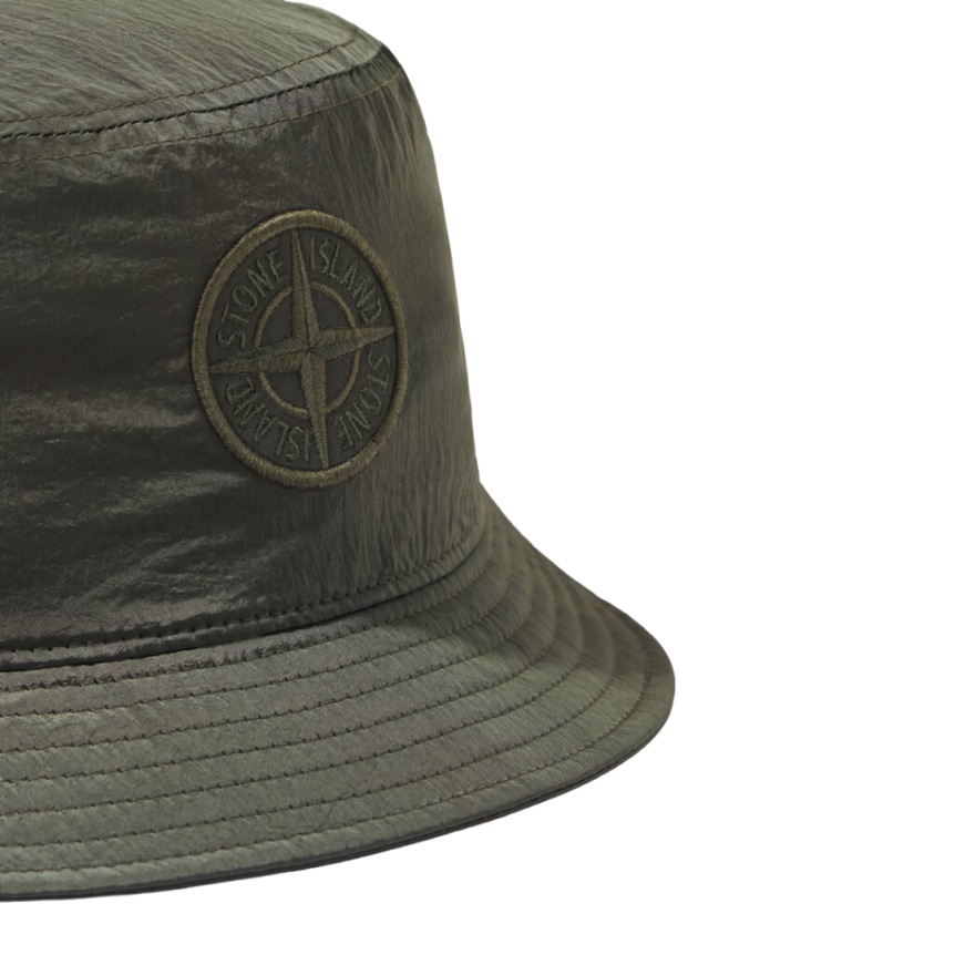 Bob STONE ISLAND nylon métal irisé kaki patch logo