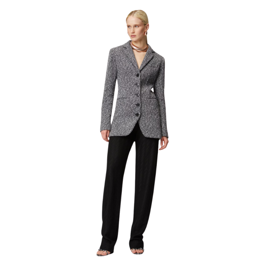 Blazer long MISSONI en coton mélangé noir blanc