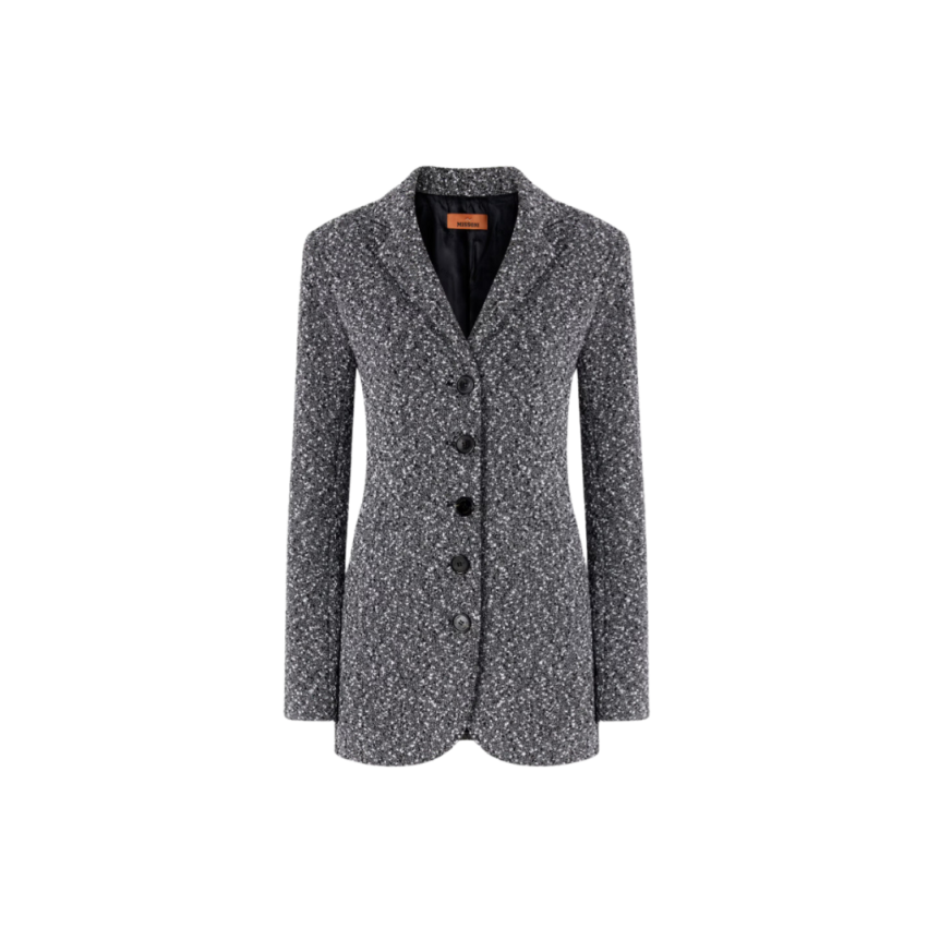 Blazer long MISSONI en coton mélangé noir blanc