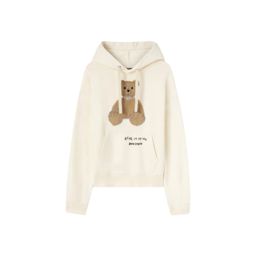 Sweat-shirt à capuche PALM ANGELS coton écru Bear in Mind