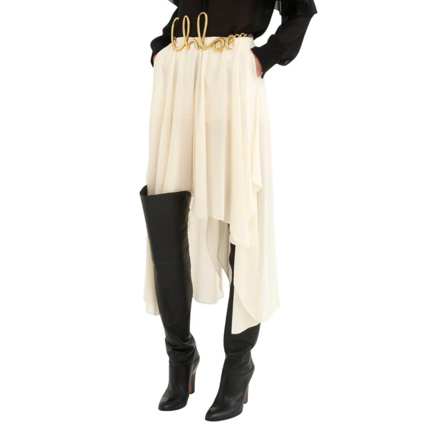 Bottes Cuissardes CHLOE Eve cuir veau brillant noir