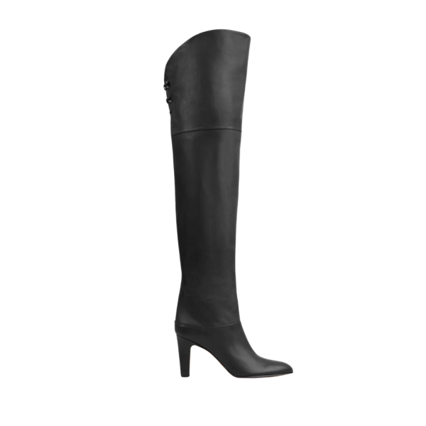 Bottes Cuissardes CHLOE Eve cuir veau brillant noir