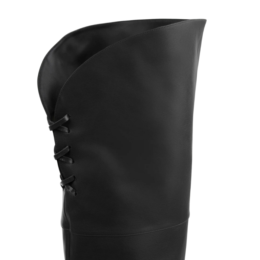 Bottes Cuissardes CHLOE Eve cuir veau brillant noir