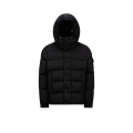 Doudoune courte Vezere flanelle noir capuche