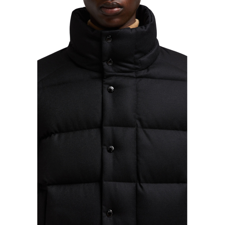Doudoune courte MONCLER Vezere flanelle noir capuche