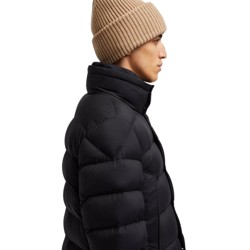 Doudoune courte MONCLER Vezere flanelle noir capuche