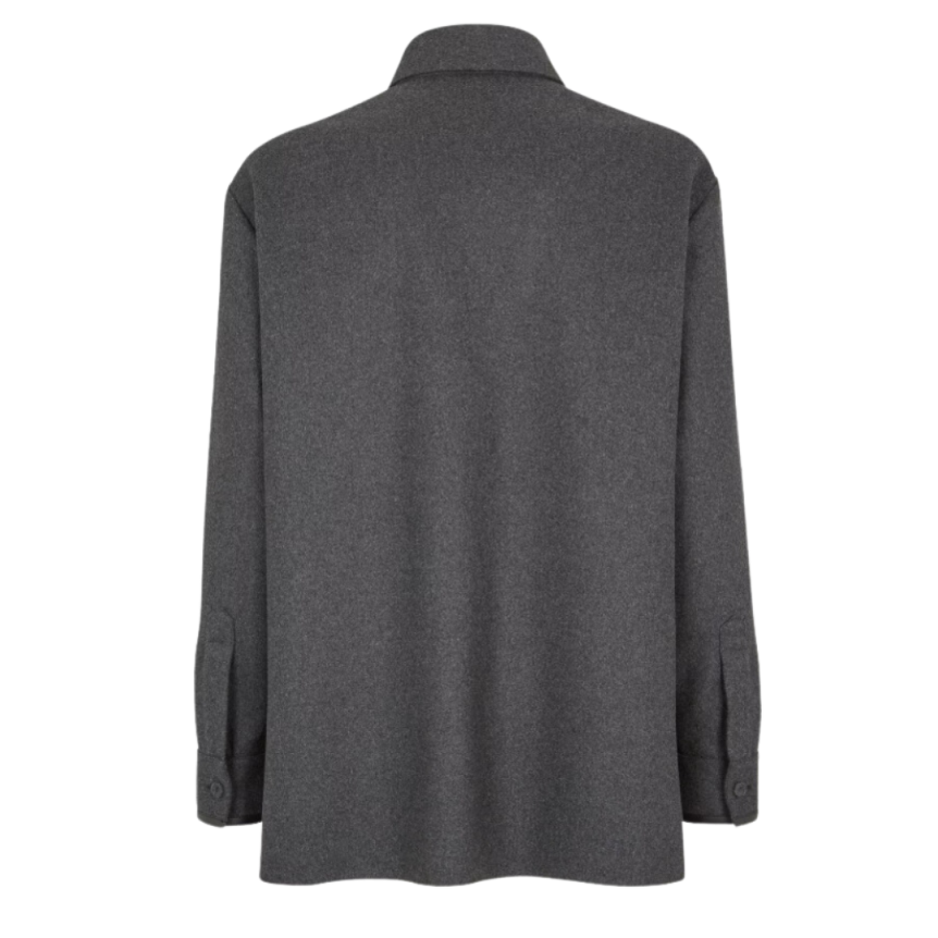 Veste FENDI Go-To bouton cachemire flanelle gris Poche FF