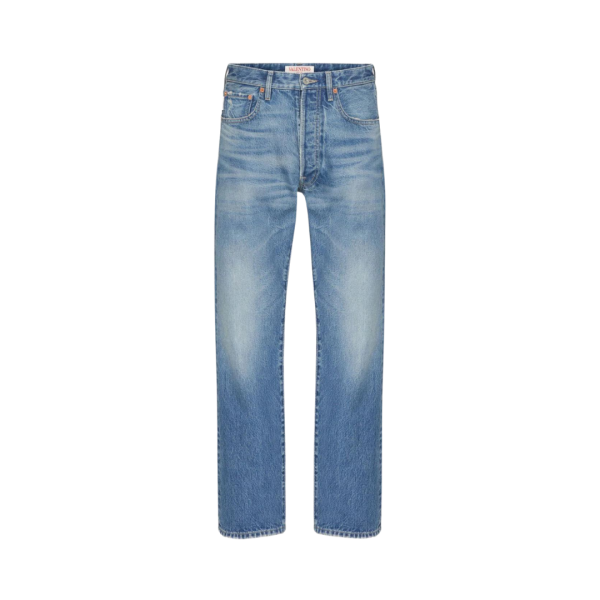Pantalon chino VALENTINO jean en coton denim bleu délavé