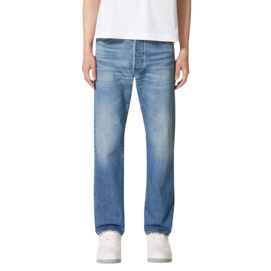 Pantalon chino VALENTINO jean en coton denim bleu délavé